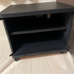 昭和レトロ テレビ台 ガラス窓収納 インテリア家具 ブラック 黒 アンティークの画像