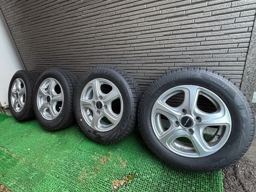 軽自動車 ブリヂストン冬タイヤ 13インチ155/65R13 スタッドレスタイヤ アルミホイール付き4本セット