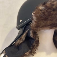 防寒　ボンバーキャップ　ツーリング　ヘルメット　 ショーティー チョッパー　カブ　SRの画像