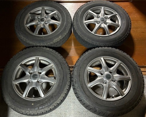 バリ溝 145/80R13ブリヂストン スタッドレスタイヤホイールセット4本 2019年製造