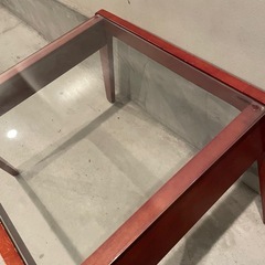 ソファテーブル　木製　ガラス　ローテーブル　の画像