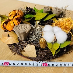 ニトリ　リース　秋冬　オレンジ系　ドライ　クリスマスの画像