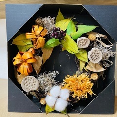 ニトリ　リース　秋冬　オレンジ系　ドライ　クリスマスの画像
