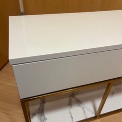 Francfranc フランフラン レーヌ TVボード テレビ台ゴールドフレーム 大理石柄 高級感の画像