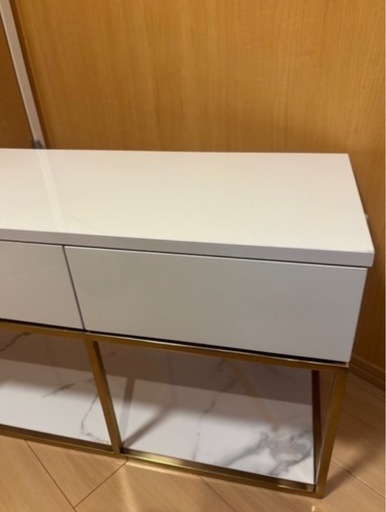 Francfranc フランフラン レーヌ TVボード テレビ台ゴールドフレーム 大理石柄 高級感