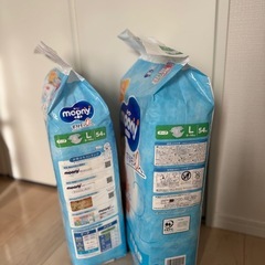新品未開封２点まとめ　ムーニー　すきまモレ0  テープ　Lサイズ　オムツの画像