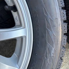 取引中！！！軽自動車 155/65R14 スタッドレスホイール付！ブリヂストン VRX2未使用品の画像