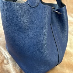 エルメスHERMESピコタンロックMM ハンドバッグD2019年製造ハンドバックトートバッグトートバックかばんカバン鞄ブルー青色シルバー金具レザー牛革本革カデナキー鍵フランス製レディース女性用womenユニセックス男女兼用参考価格578,600円の画像