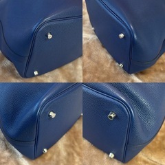 エルメスHERMESピコタンロックMM ハンドバッグD2019年製造ハンドバックトートバッグトートバックかばんカバン鞄ブルー青色シルバー金具レザー牛革本革カデナキー鍵フランス製レディース女性用womenユニセックス男女兼用参考価格578,600円の画像