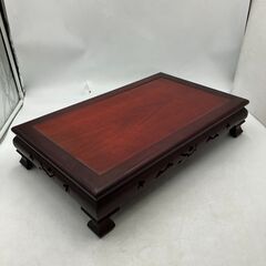 【中古美品】台 花台 赤茶 木製 1点 置物 インテリア レトロの画像