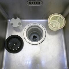 ≪zyt2563ジ≫ マルゼン ステンレス製 業務用1槽シンク 幅60cm 奥行63cm バックガード付 単水栓1口付属 現状品 中古厨房機器/宮城県仙台市 71029-07の画像