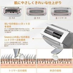 電気シェーバー ボディー全身用　シェーバー レディース 防水 LEDライトの画像