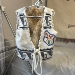 美品　《 usa古着 》　キッズ服　120サイズ　ベスト　リバーシブル　ニット　フワフワの画像