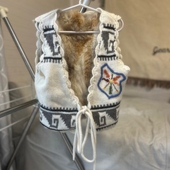 美品　《 usa古着 》　キッズ服　120サイズ　ベスト　リバーシブル　ニット　フワフワの画像