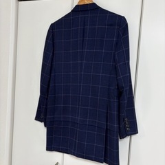 lad musician テーラードジャケット コート　ネイビー チェック柄の画像