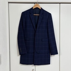 lad musician テーラードジャケット コート　ネイビー チェック柄の画像