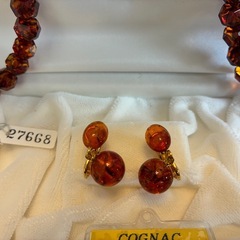 琥珀ネックレス•イヤリング　　鑑定書付き の画像