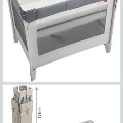 Aprica(アップリカ) ベビーベッド ココネルエアー AB 0か月から2歳頃まで ミニ コンパクト 折りたたみ ベビーサークル (グレーベアー) の画像