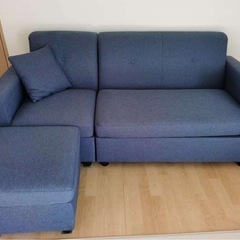 ニトリ コンパクトポケットコイルカウチソファ M-155 (BL)の画像