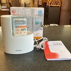 M2507-369 IRIS OHYAMA 加熱式加湿器 SHM-100U-G 通電確認済み キズ汚れ有り　の画像