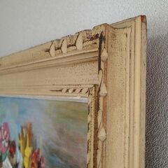 油絵　バラ　静物画　額外76x89cmの画像