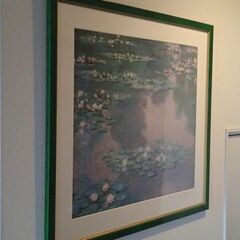 印刷絵画　睡蓮　額外73x81cmの画像
