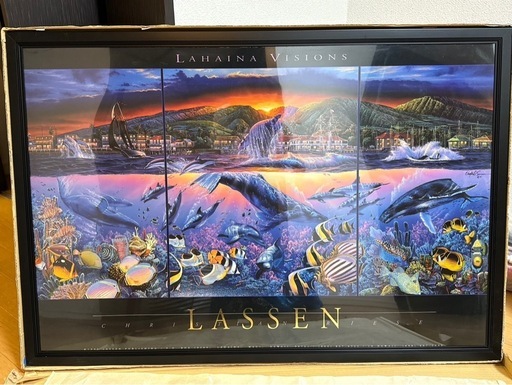 クリスチャンラッセンユーロディズニーヒロヤマガタ 絵画   未使用額縁付き