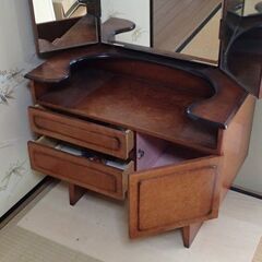 三面鏡　和室　和装　シミ有　ドレッサー　古い家具の画像