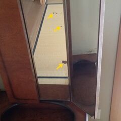 三面鏡　和室　和装　シミ有　ドレッサー　古い家具の画像