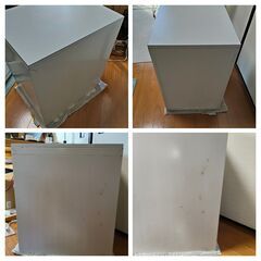 【引取限定】スチール製ファイリングキャビネット ２段　白色　鍵付きの画像