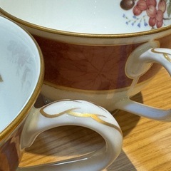 A7149【ノリタケ】フルーツモノグラム カップ＆ソーサー 2客の画像