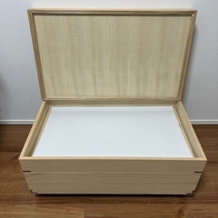 桐 衣装ケース 幅42cm 3段 隅金具 キャスター付　着物　収納の画像