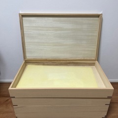 桐 衣装ケース 幅42cm 3段 隅金具 キャスター付　着物　収納の画像