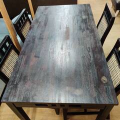 【愛品倶楽部柏店】アジアン ダイニング5点セット トリコロールチェアの画像