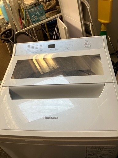 O 2511-329 Panasonic 全自動電気洗濯機 NA-F8AE9 8kg 2021年製 ※排水ホース側面に穴あきあり 2021年製 付属品あり 動作確認済み 中古