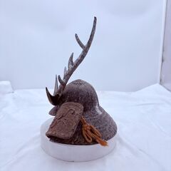 【✨鹿角風‼️】鉄柱兜サビあり・顎紐ちぎれ✨簡易清掃済・現状品❗️の画像