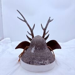 【✨鹿角風‼️】鉄柱兜サビあり・顎紐ちぎれ✨簡易清掃済・現状品❗️の画像