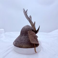 【✨鹿角風‼️】鉄柱兜サビあり・顎紐ちぎれ✨簡易清掃済・現状品❗️の画像