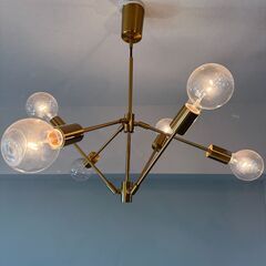 【美品】Francfranc グラディスカ ペンダントランプ 6灯 ゴールドの画像