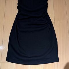 1 / 4 Zara フィット ニット ギャザーワンピース 黒 サイズ S (7〜9号)の画像