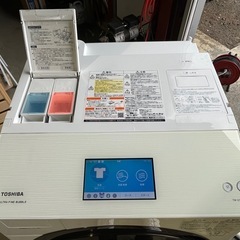２０２０年製　ドラム式全自動洗濯機　東芝　洗濯１２．０ｋｇ／乾燥７．０ｋｇ　グランホワイト　左開き　ＺＡＢＯＯＮ　ウルトラファインバブル洗浄　スマートフォン連携　大型タッチパネル　槽内ＬＥＤ　低振動・低騒音　ＴＷ－１２７Ｘ８　ジャンク品扱いの画像