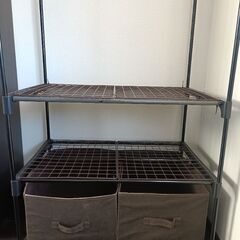 ニトリ　ワードローブラック 幅111cmの画像