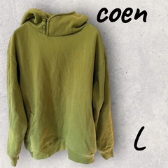coen CVCボリュームネックスウェットパーカー　裏起毛Lサイズの画像