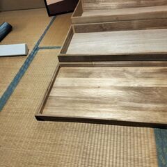 【木製】２段収納蓋つき！の画像