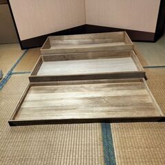 【木製】２段収納蓋つき！の画像