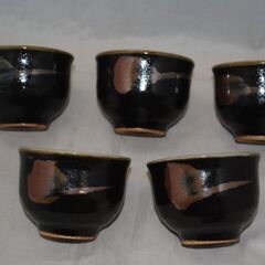 [1715] 益子焼 急須と湯呑み 5個セット 陶器 茶器の画像