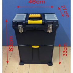 未使用　Erie Tools 高耐久ポータブルツールボックス洗車セット収納　折りたたみ式の自動ロックハンドル&取り外し可能な収納２段コンパートメントの画像