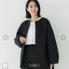 【新品】バウンススウェットノーカラーコート レディースの画像