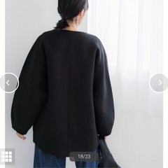 【新品】バウンススウェットノーカラーコート レディースの画像