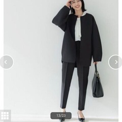 【新品】バウンススウェットノーカラーコート レディースの画像